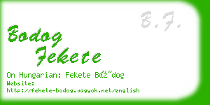 bodog fekete business card